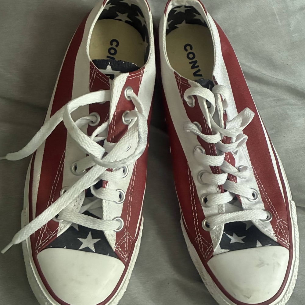 Converse Classic Red and White Shoes